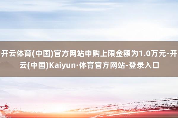 开云体育(中国)官方网站申购上限金额为1.0万元-开云(中国)Kaiyun·体育官方网站-登录入口