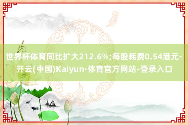 世界杯体育同比扩大212.6%;每股耗费0.54港元-开云(中国)Kaiyun·体育官方网站-登录入口