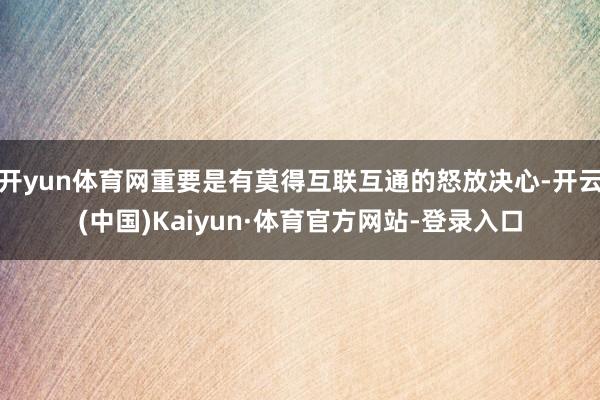 开yun体育网重要是有莫得互联互通的怒放决心-开云(中国)Kaiyun·体育官方网站-登录入口