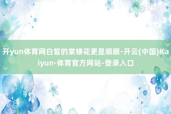 开yun体育网白皙的棠棣花更是顺眼-开云(中国)Kaiyun·体育官方网站-登录入口