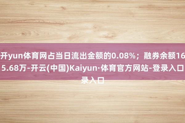 开yun体育网占当日流出金额的0.08%；融券余额165.68万-开云(中国)Kaiyun·体育官方网站-登录入口