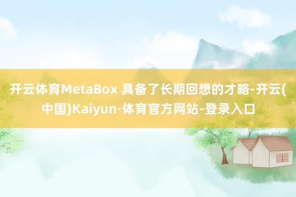 开云体育MetaBox 具备了长期回想的才略-开云(中国)Kaiyun·体育官方网站-登录入口